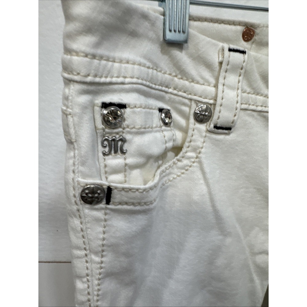 Miss Me ‎ JE8608SC white cropped embellished jeans size 26 - Picture 8 of 16